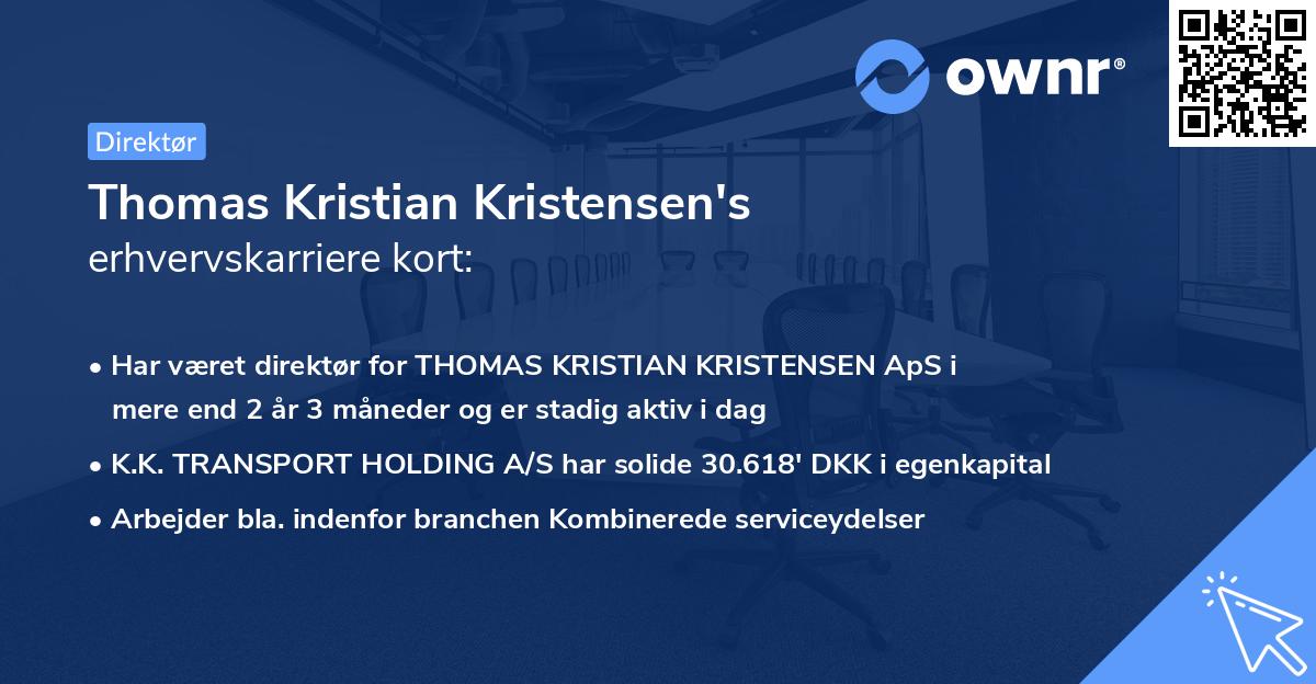 Thomas Kristian Kristensen's erhvervskarriere kort