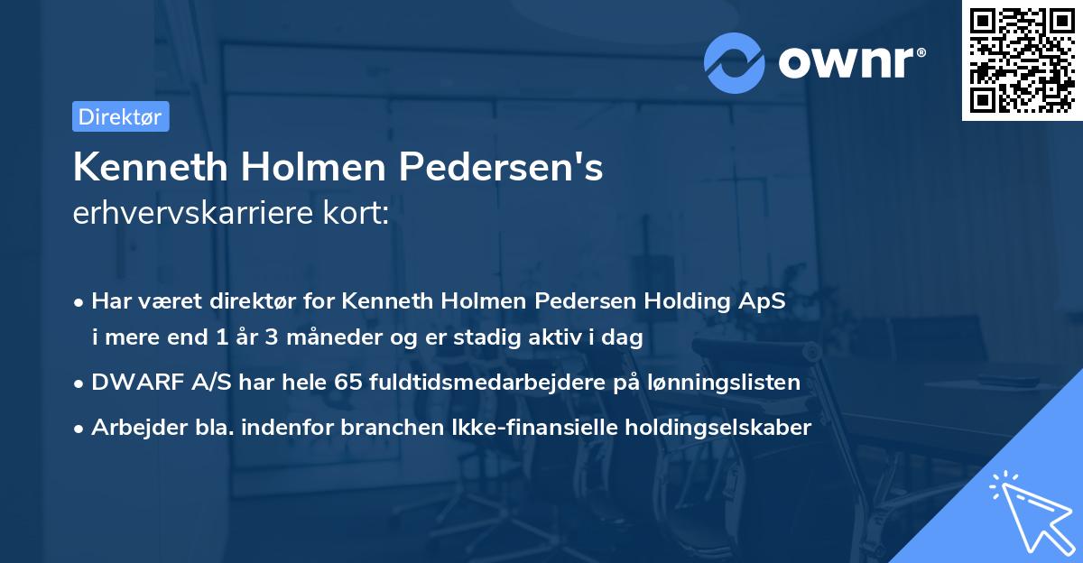 Kenneth Holmen Pedersen's erhvervskarriere kort