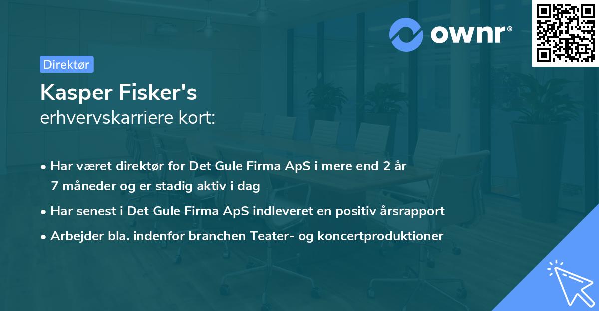 Kasper Fisker's erhvervskarriere kort