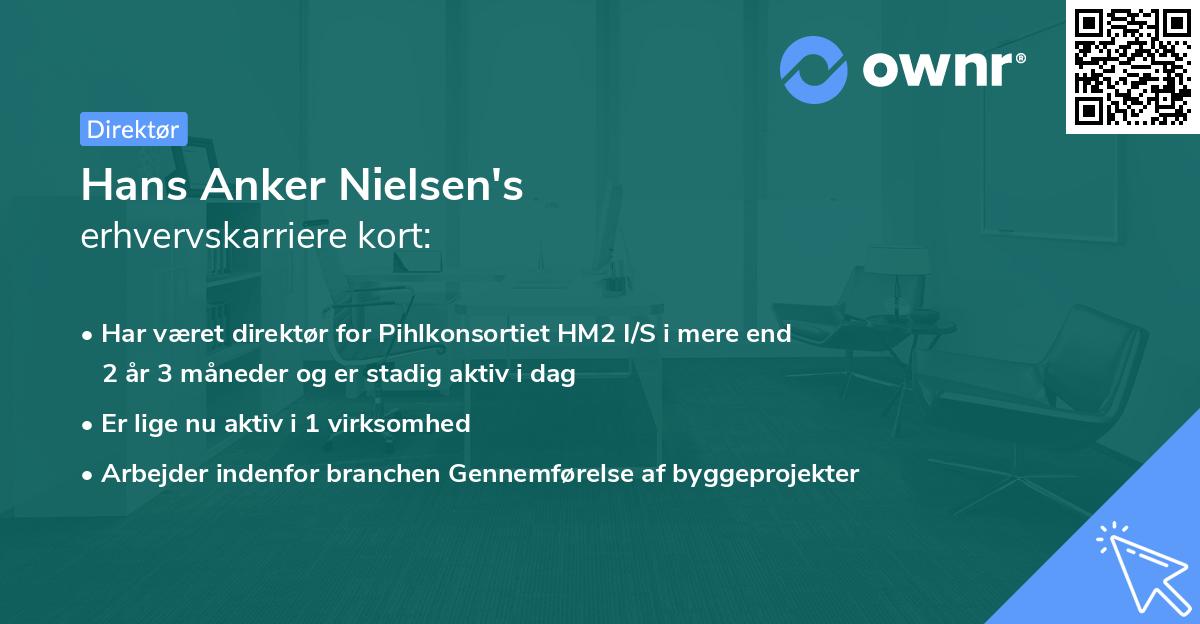 Hans Anker Nielsen's erhvervskarriere kort