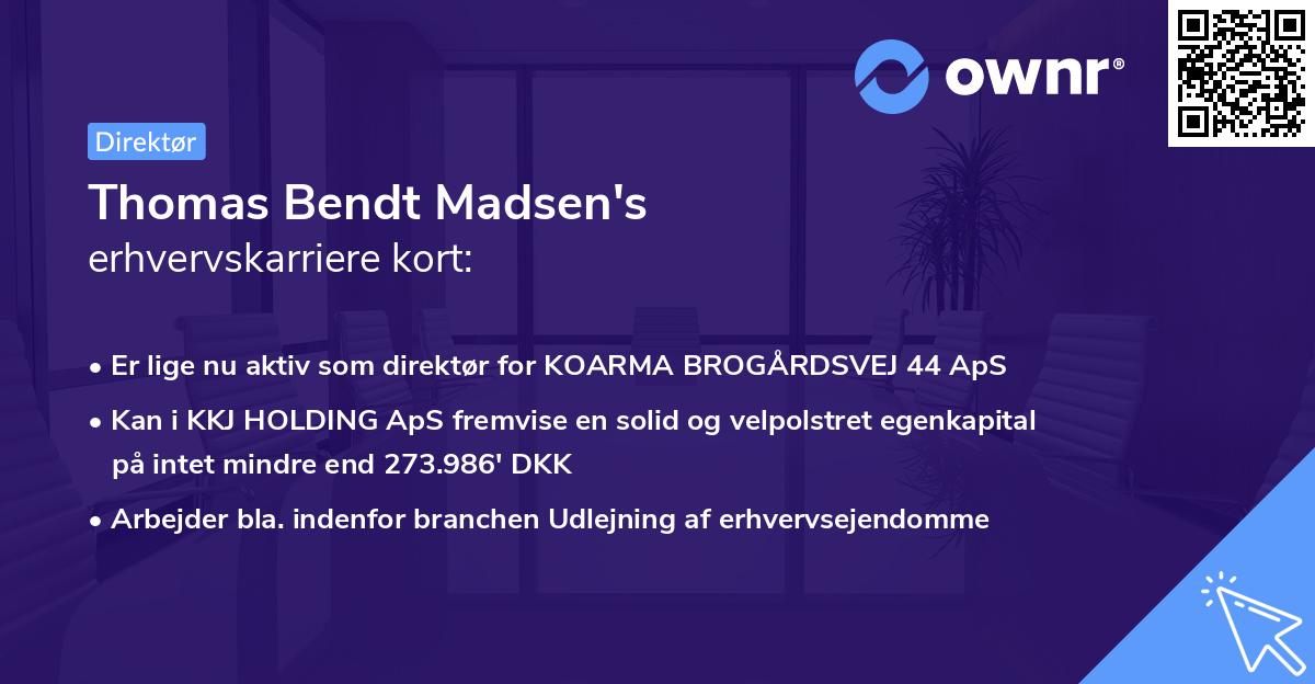 Thomas Bendt Madsen's erhvervskarriere kort