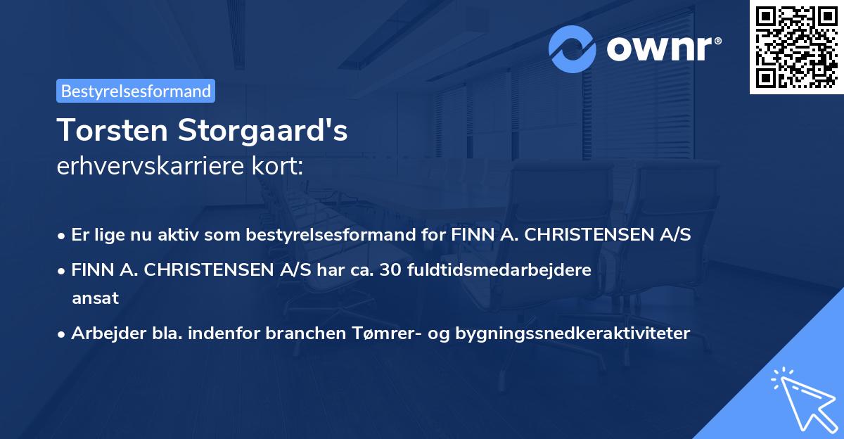 Torsten Storgaard's erhvervskarriere kort
