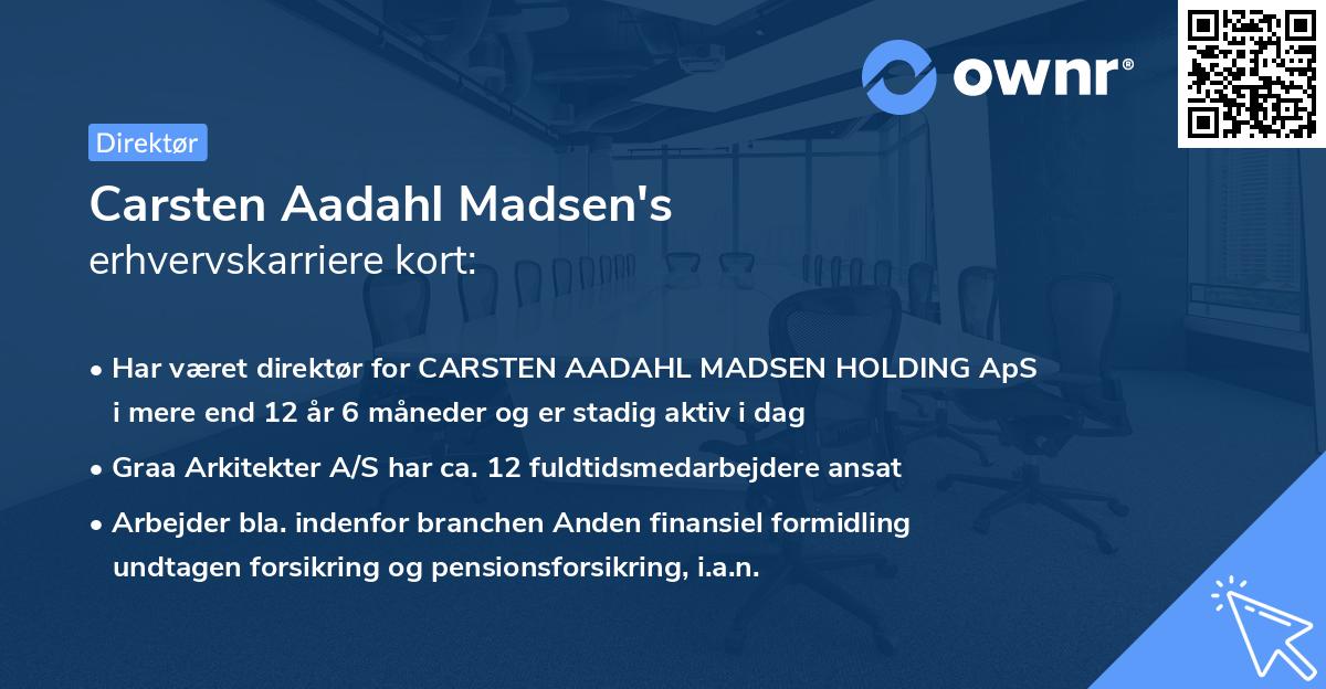 Carsten Aadahl Madsen's erhvervskarriere kort