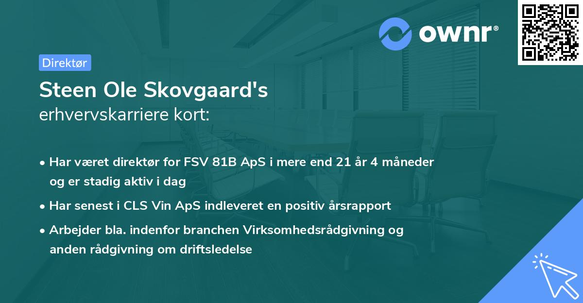 Steen Ole Skovgaard's erhvervskarriere kort