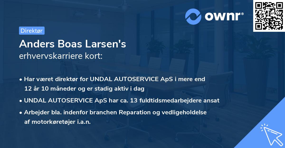 Anders Boas Larsen's erhvervskarriere kort
