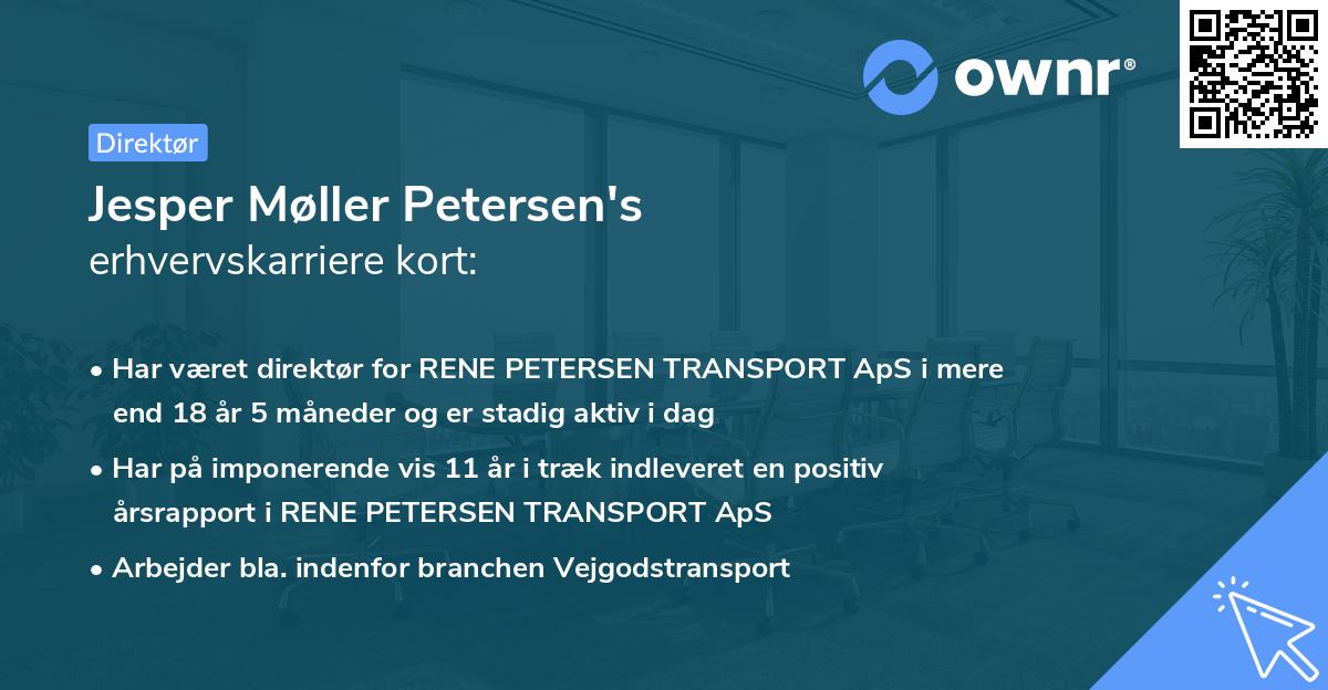 Jesper Møller Petersen's erhvervskarriere kort