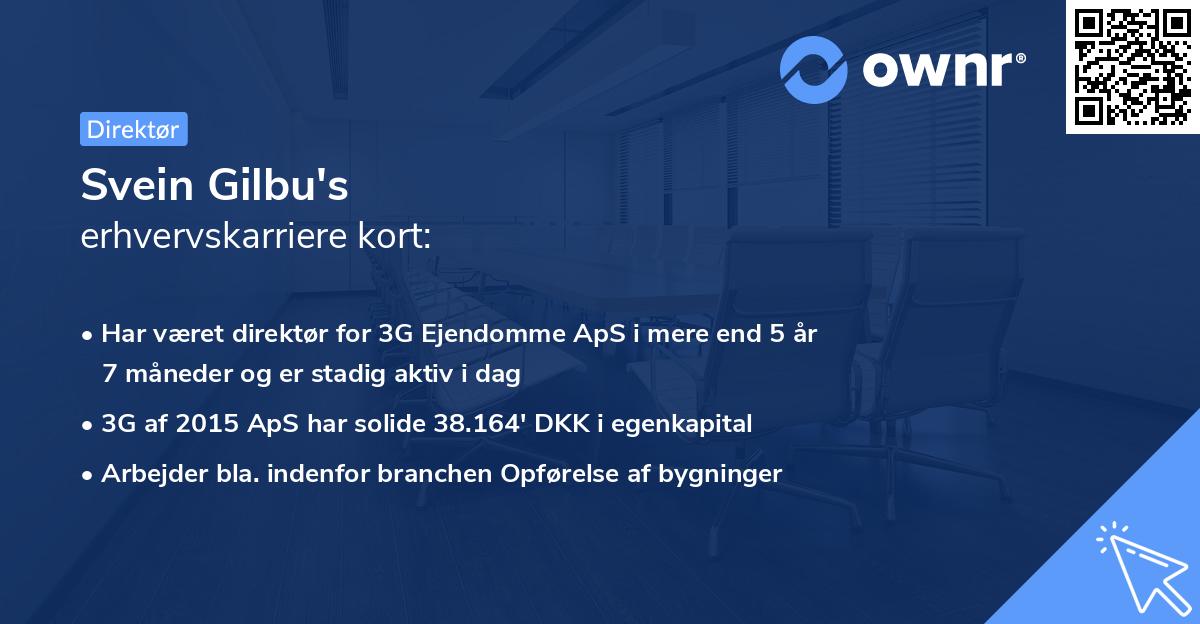Svein Gilbu's erhvervskarriere kort