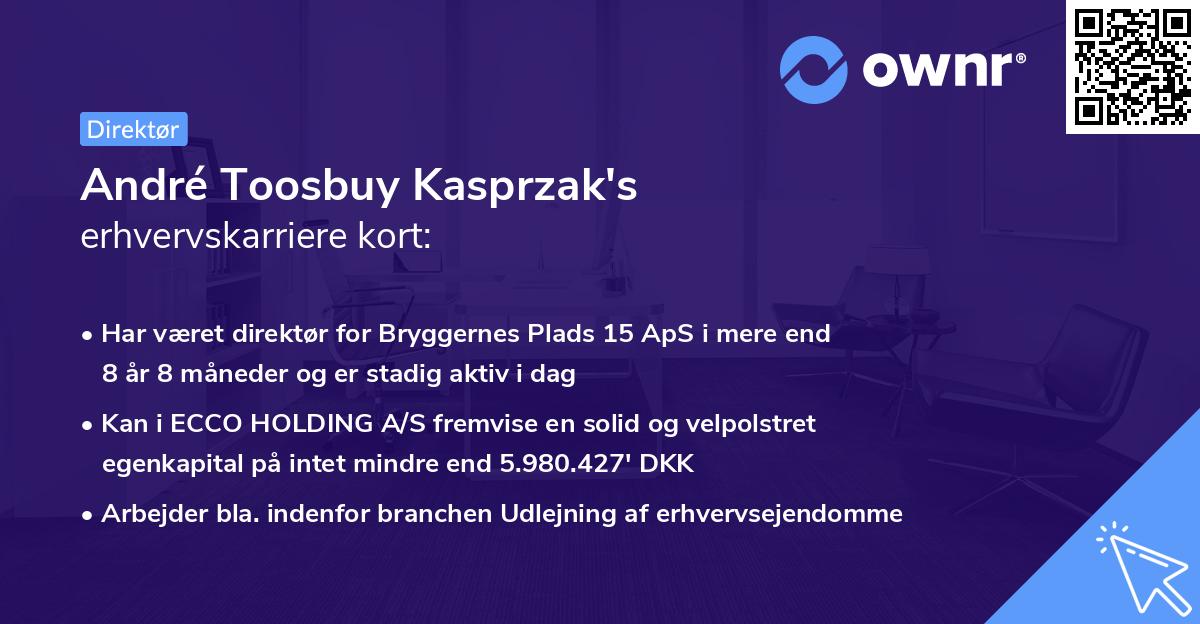 André Toosbuy Kasprzak's erhvervskarriere kort