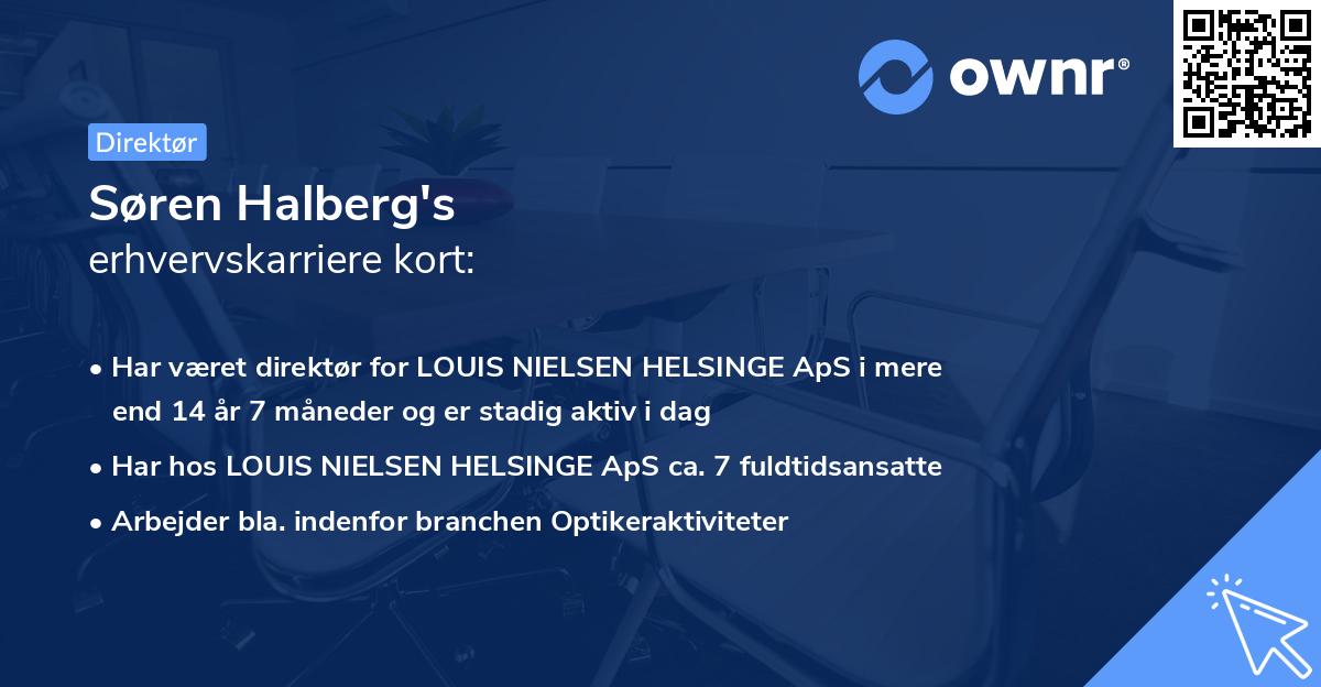 Søren Halberg's erhvervskarriere kort