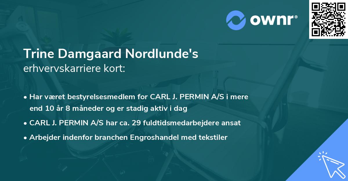 Trine Damgaard Nordlunde's erhvervskarriere kort