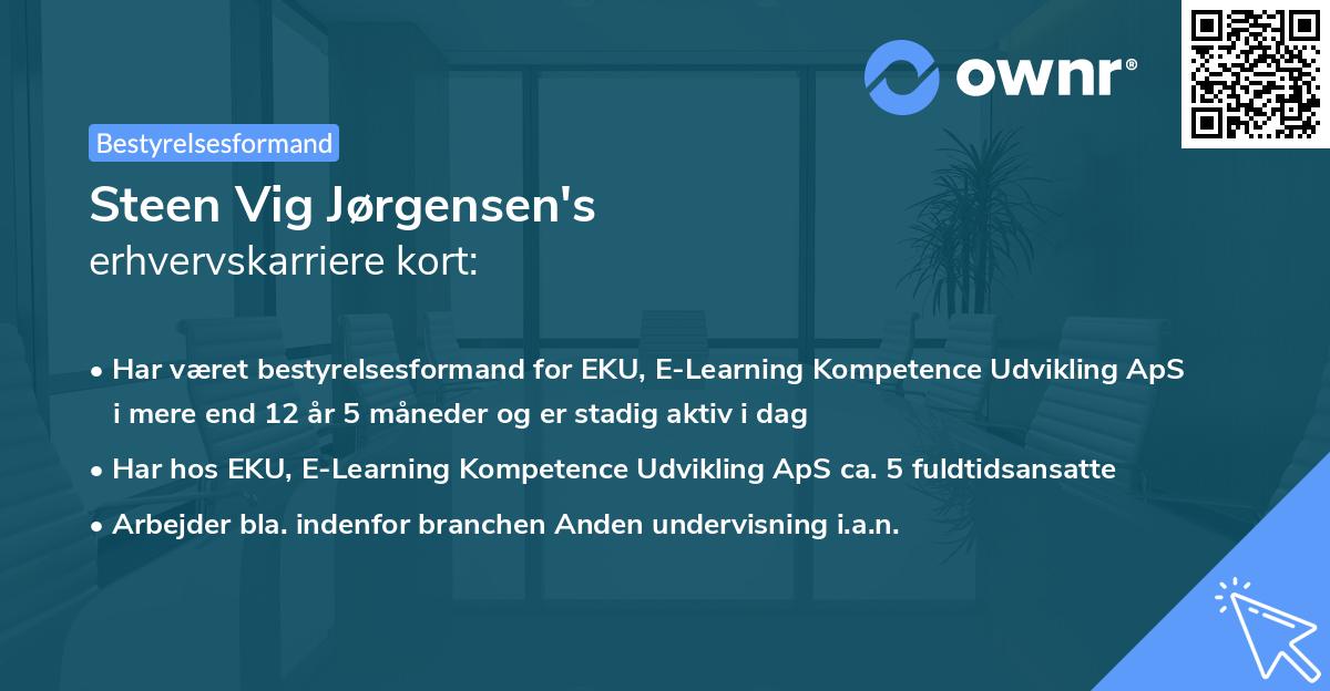 Steen Vig Jørgensen's erhvervskarriere kort