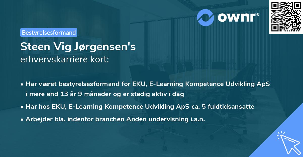 Steen Vig Jørgensen's erhvervskarriere kort