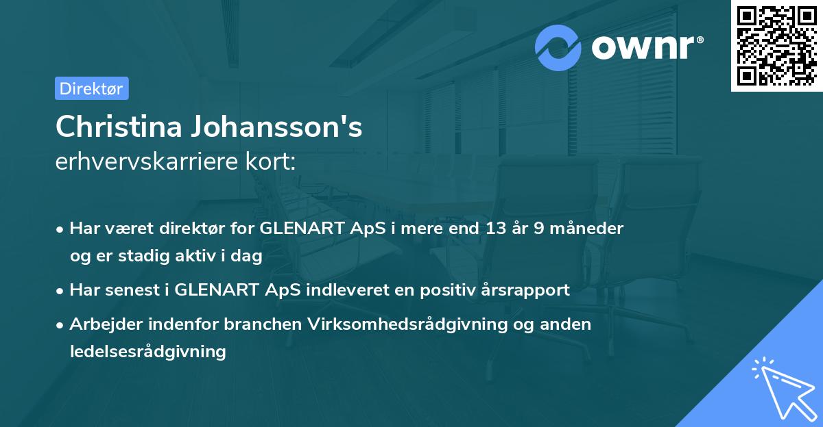 Christina Johansson's erhvervskarriere kort