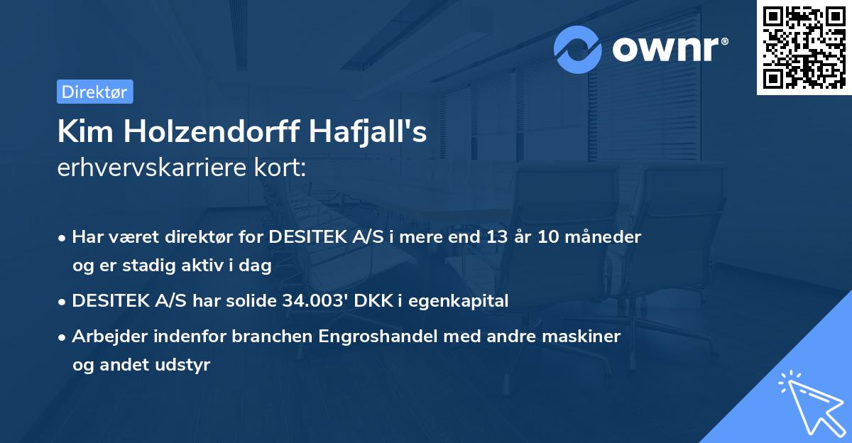 Kim Holzendorff Hafjall's erhvervskarriere kort