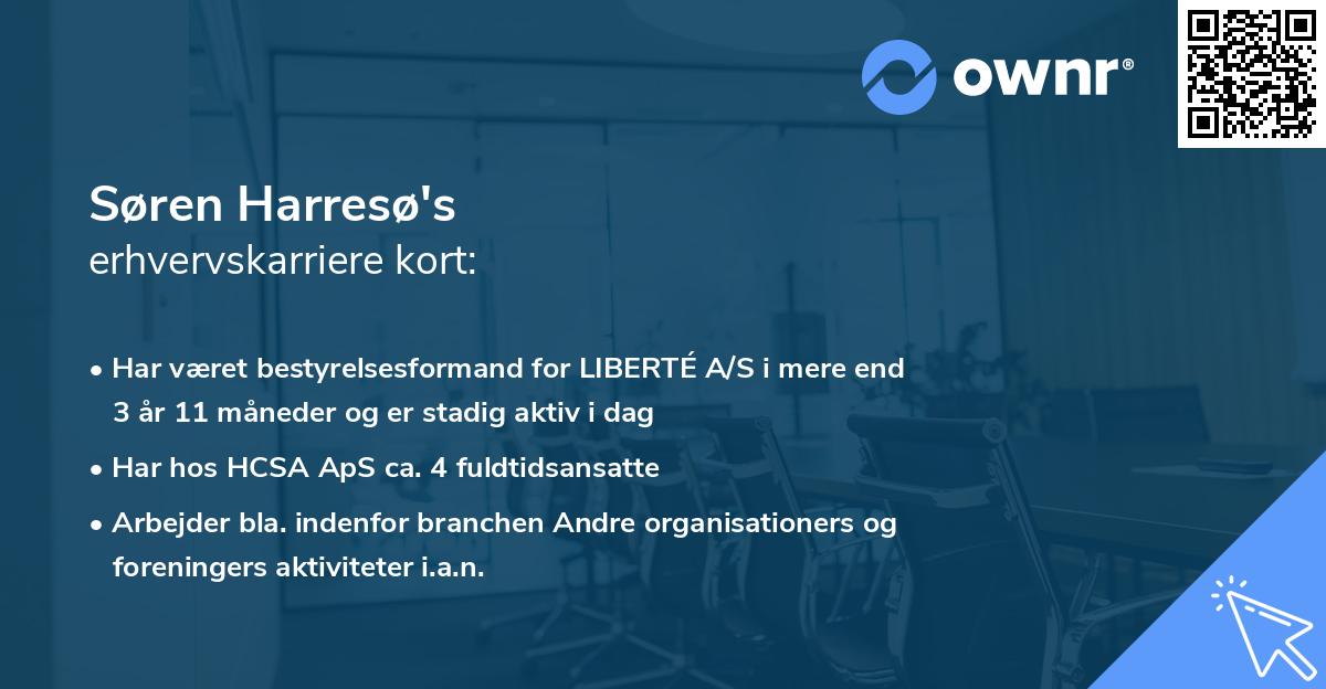 Søren Harresø's erhvervskarriere kort