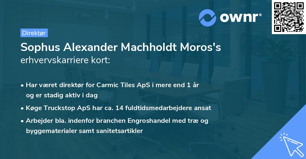Sophus Alexander Machholdt Moros's erhvervskarriere kort