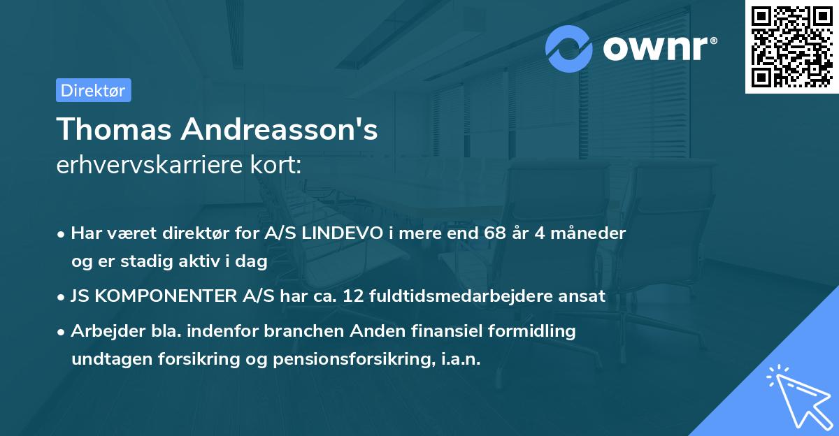 Thomas Andreasson's erhvervskarriere kort