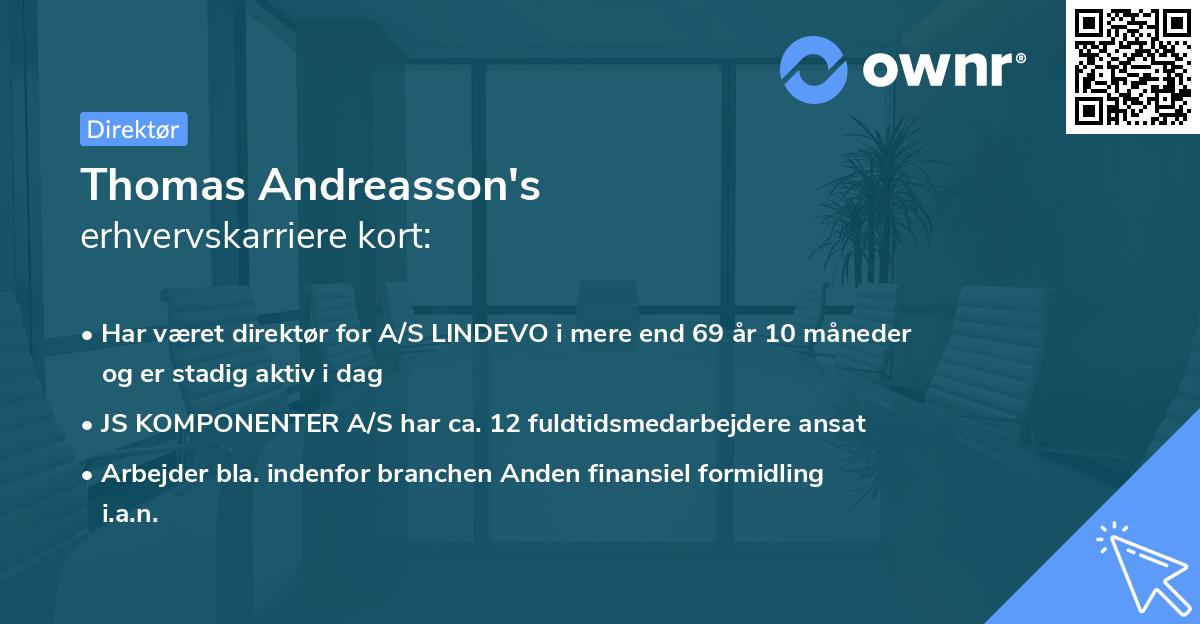 Thomas Andreasson's erhvervskarriere kort