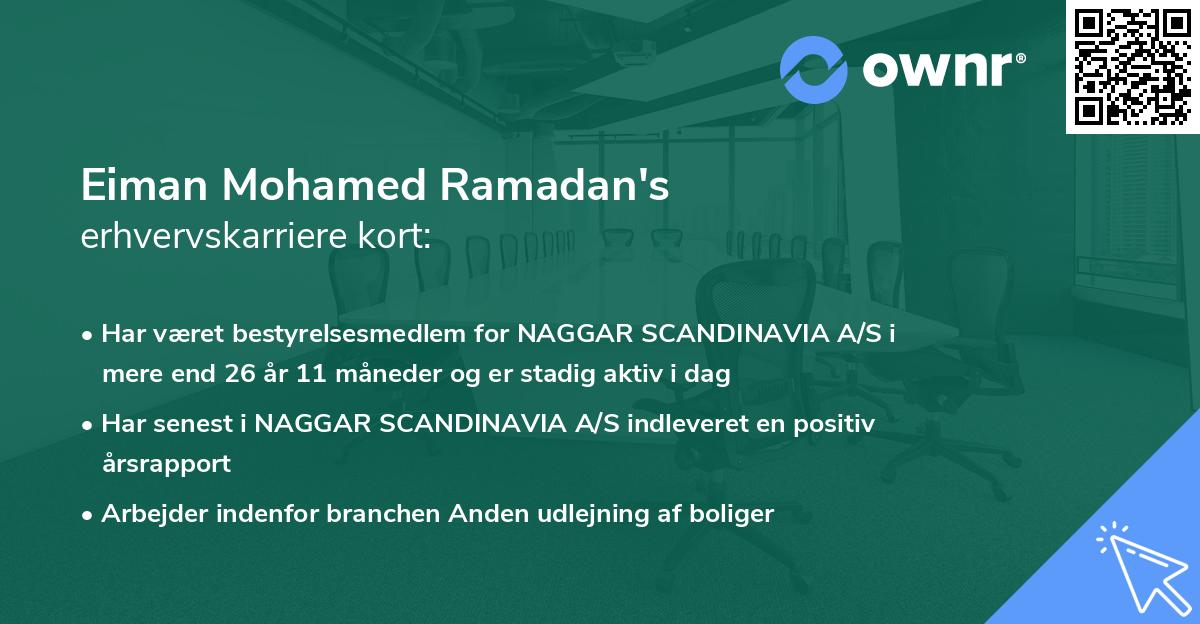 Eiman Mohamed Ramadan's erhvervskarriere kort