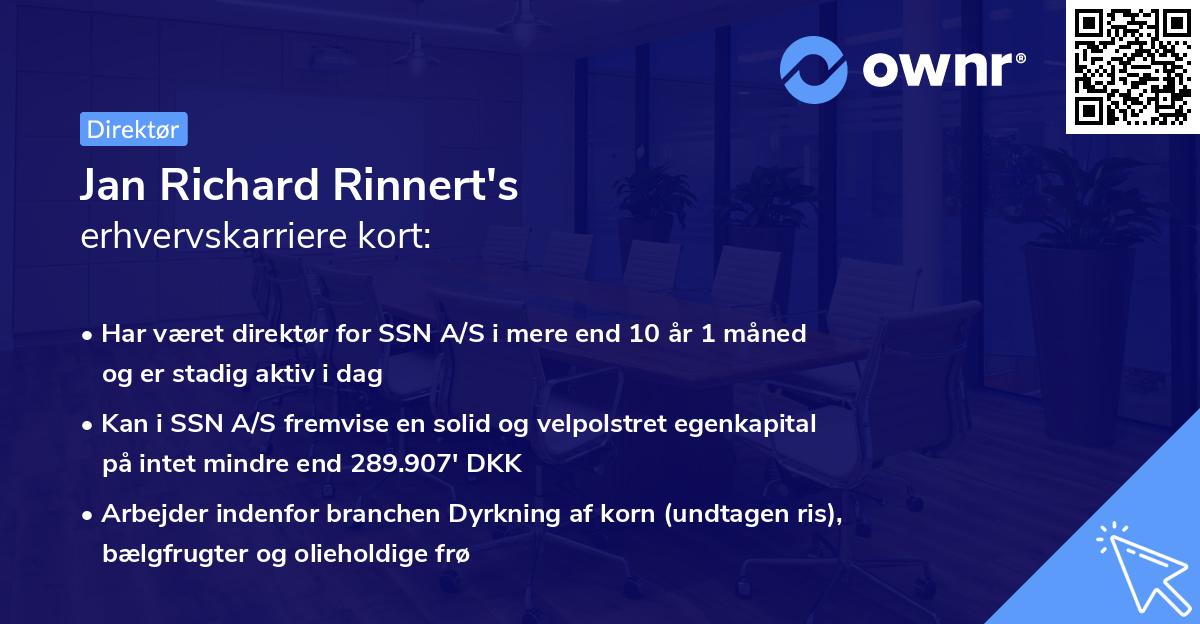 Jan Richard Rinnert's erhvervskarriere kort