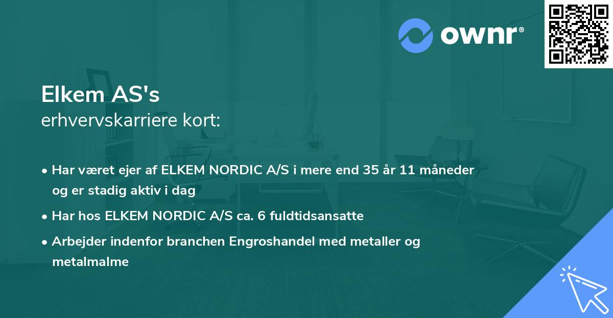 Elkem AS's erhvervskarriere kort
