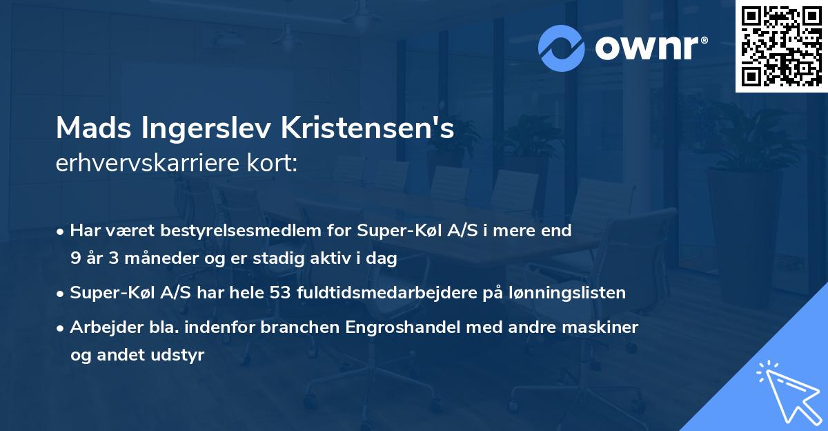 Mads Ingerslev Kristensen's erhvervskarriere kort