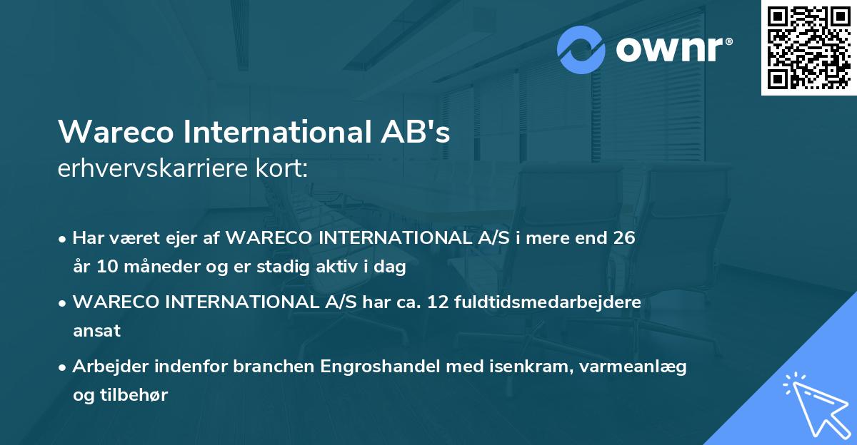 Wareco International AB's erhvervskarriere kort