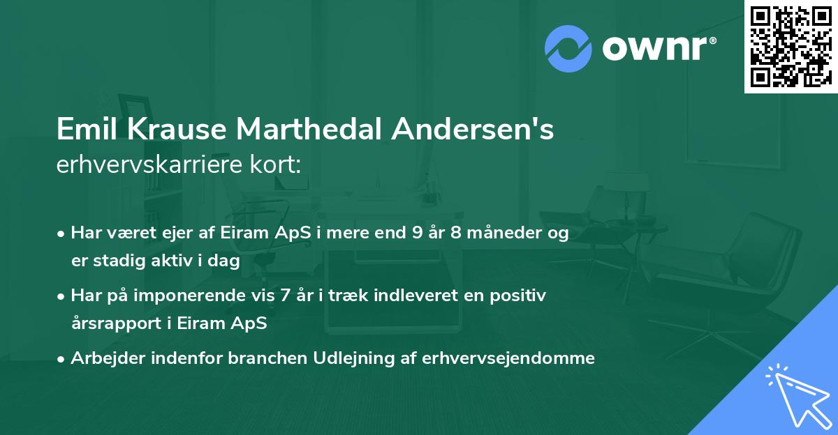 Emil Krause Marthedal Andersen's erhvervskarriere kort