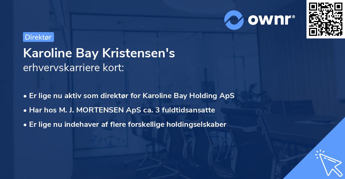 Karoline Bay Kristensen's erhvervskarriere kort