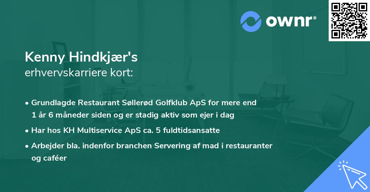 Kenny Hindkjær's erhvervskarriere kort