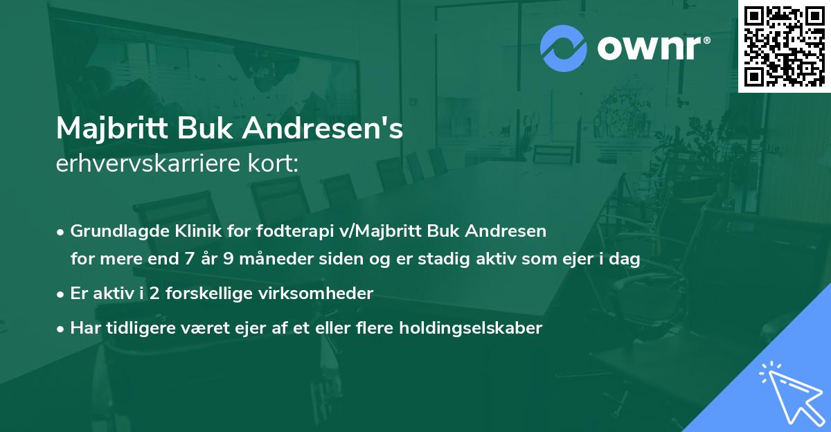 Majbritt Buk Andresen's erhvervskarriere kort