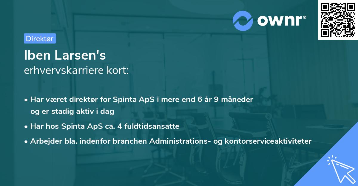 Iben Larsen's erhvervskarriere kort