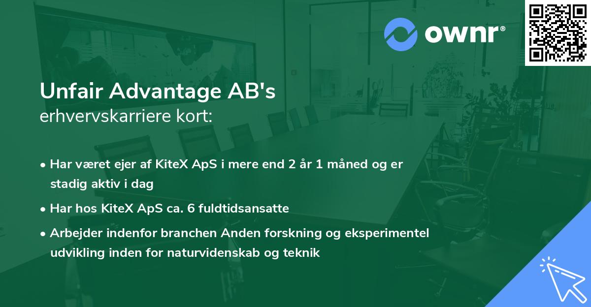 Unfair Advantage AB's erhvervskarriere kort