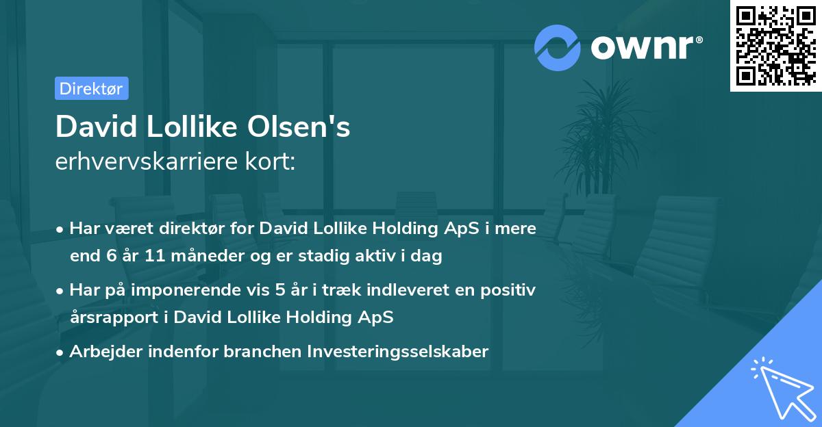 David Lollike Olsen's erhvervskarriere kort