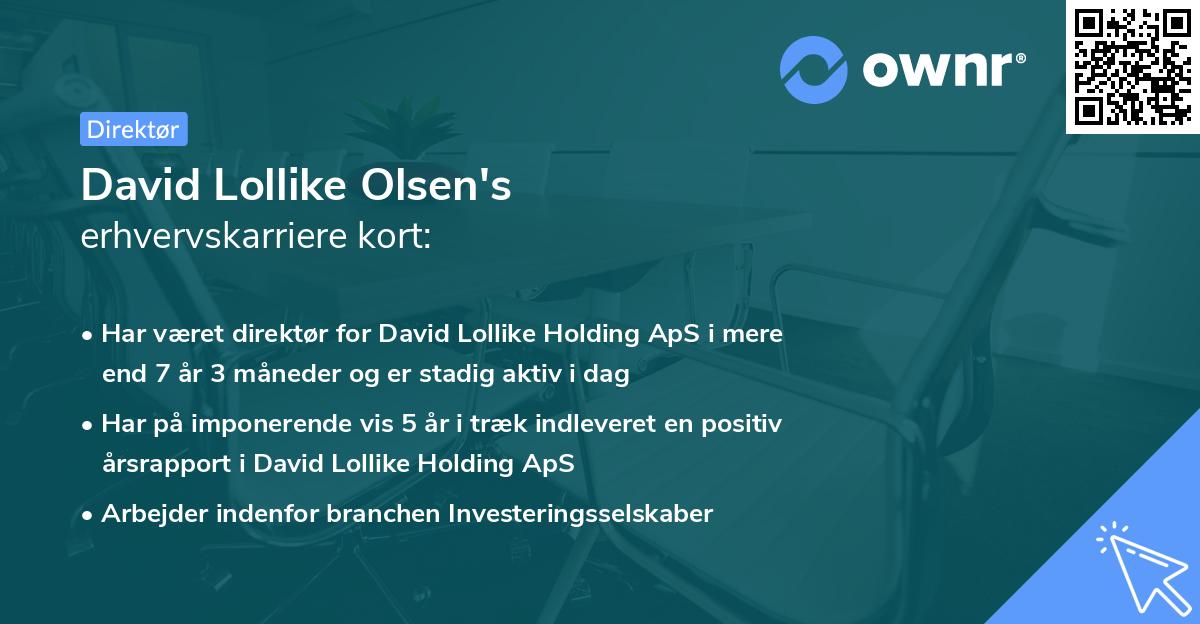 David Lollike Olsen's erhvervskarriere kort