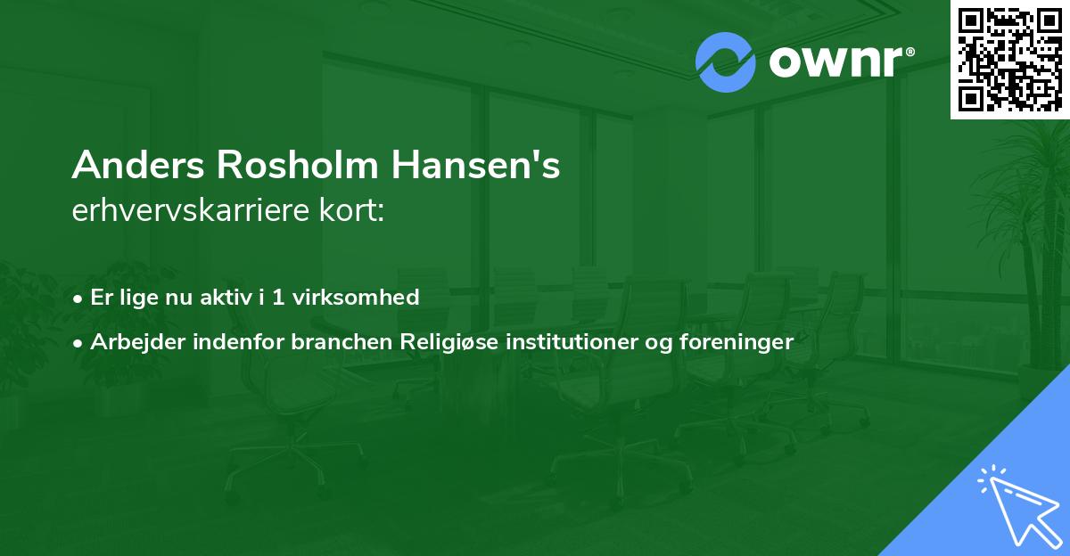 Anders Rosholm Hansen's erhvervskarriere kort