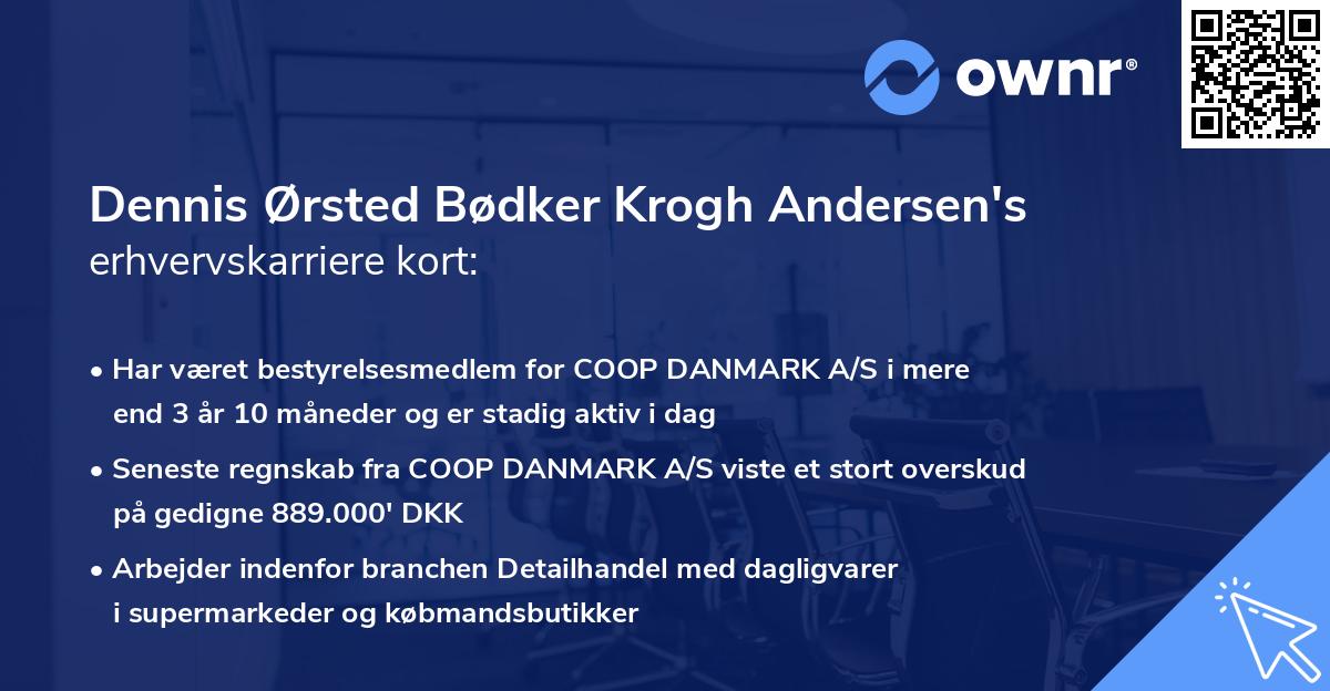 Dennis Ørsted Bødker Krogh Andersen's erhvervskarriere kort