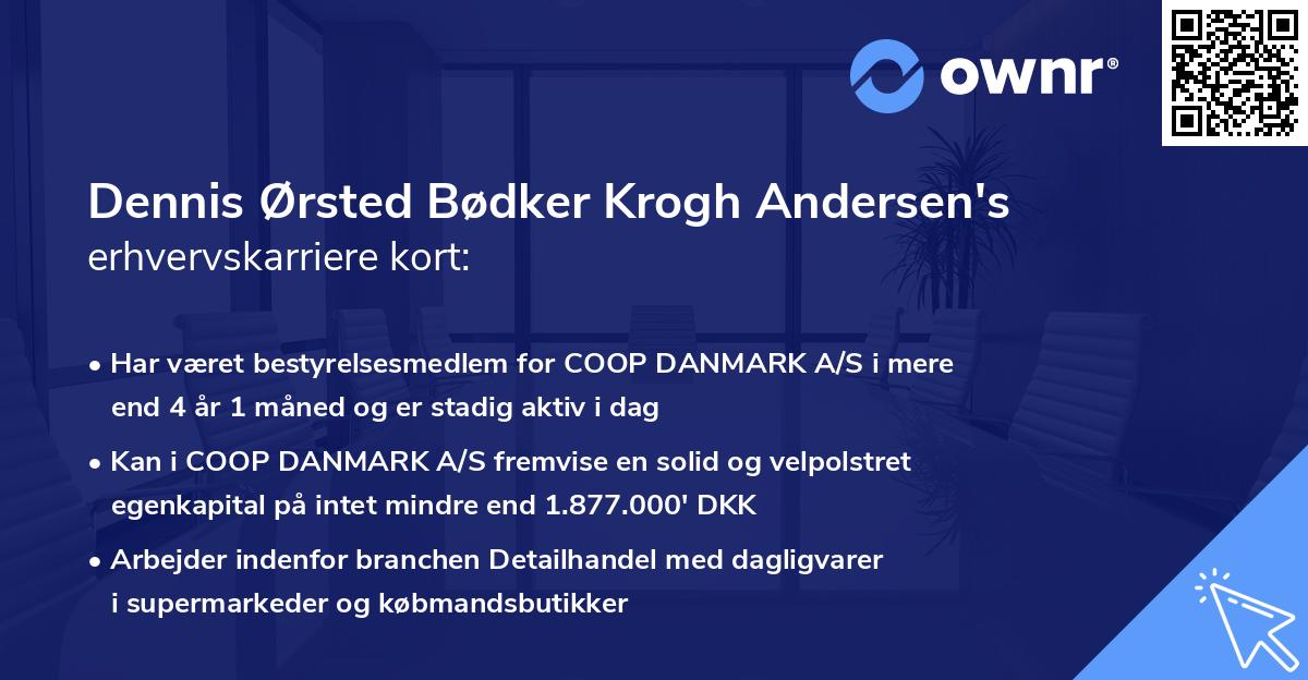 Dennis Ørsted Bødker Krogh Andersen's erhvervskarriere kort