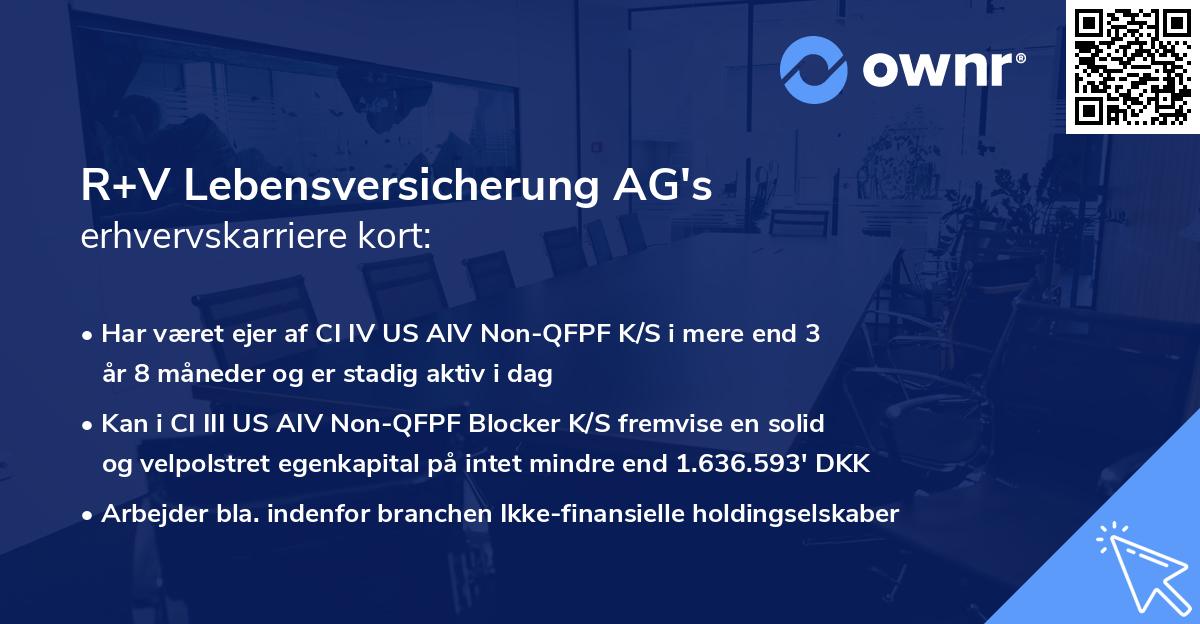 R+V Lebensversicherung AG's erhvervskarriere kort