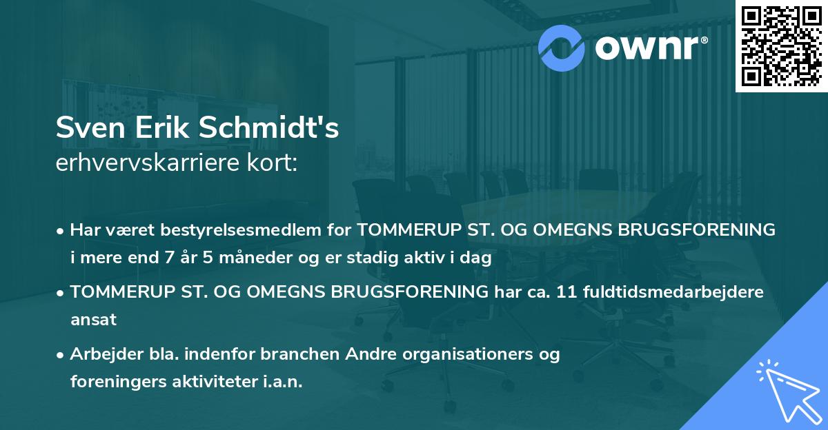 Sven Erik Schmidt's erhvervskarriere kort