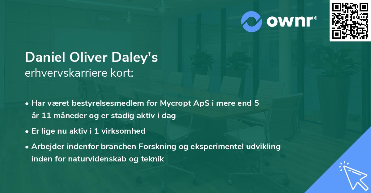 Daniel Oliver Daley's erhvervskarriere kort