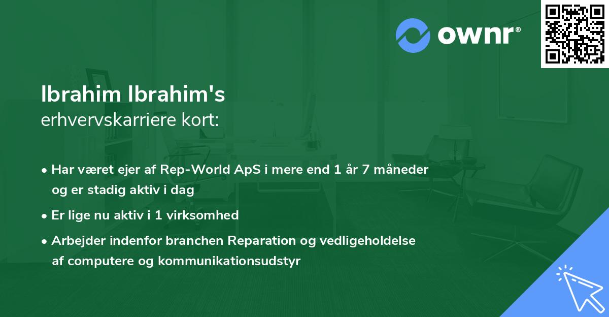 Ibrahim Ibrahim's erhvervskarriere kort