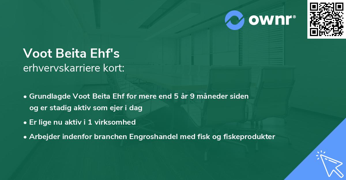 Voot Beita Ehf's erhvervskarriere kort