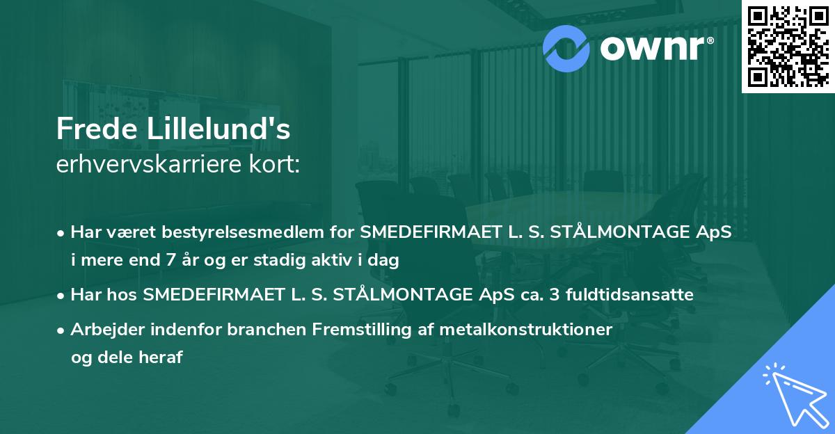 Frede Lillelund's erhvervskarriere kort