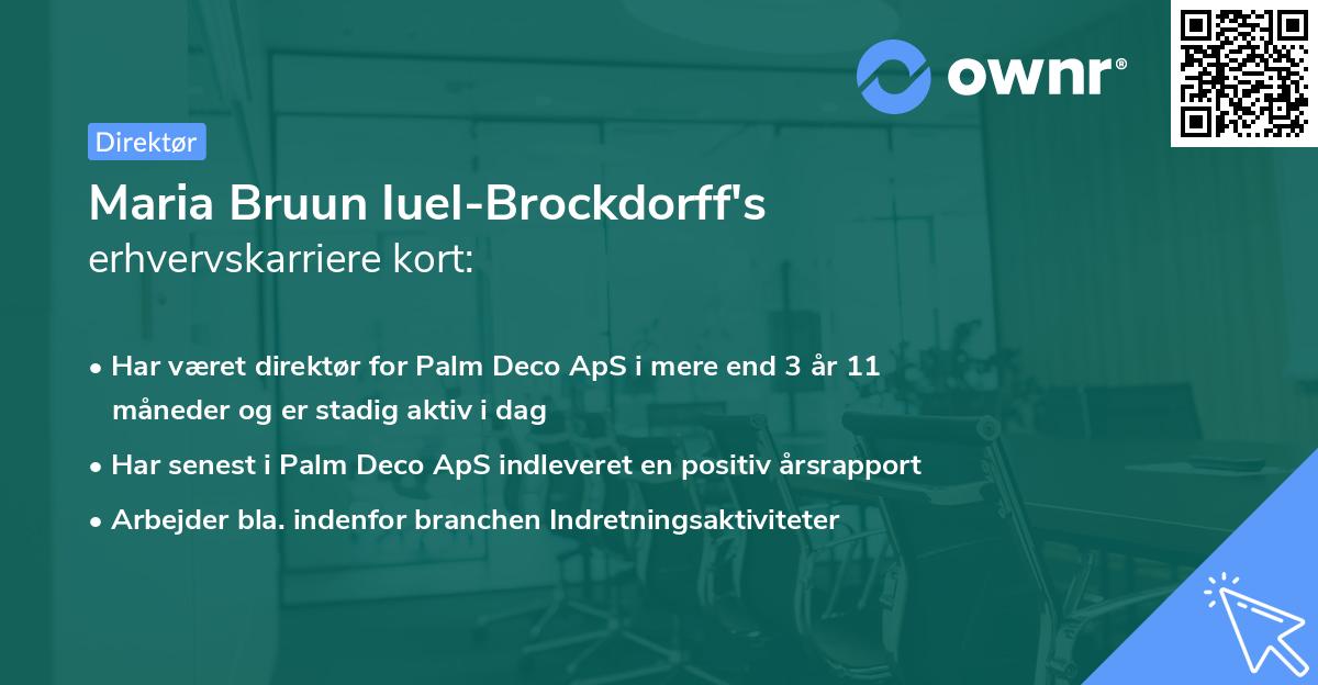 Maria Bruun Iuel-Brockdorff's erhvervskarriere kort