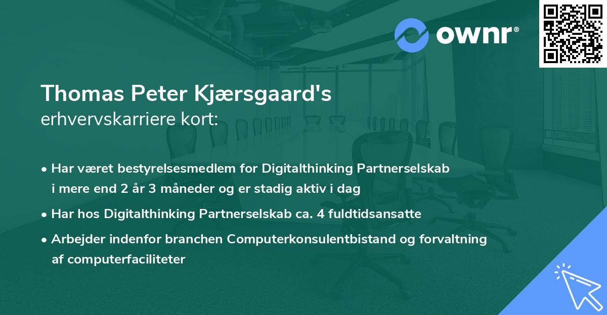 Thomas Peter Kjærsgaard's erhvervskarriere kort