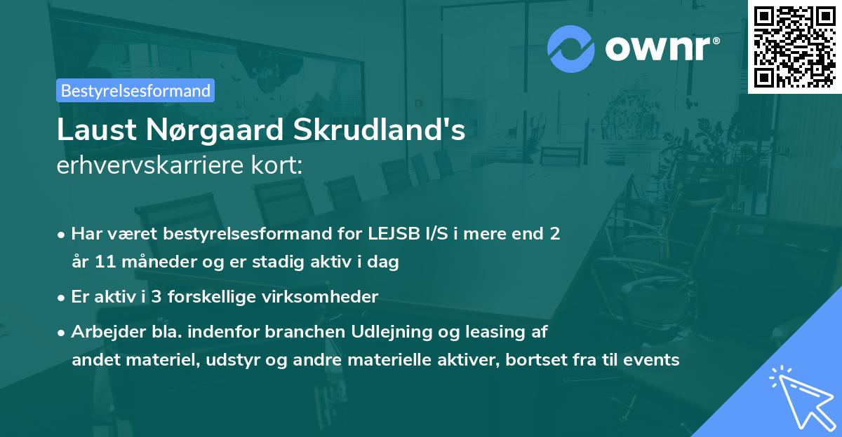 Laust Nørgaard Skrudland's erhvervskarriere kort