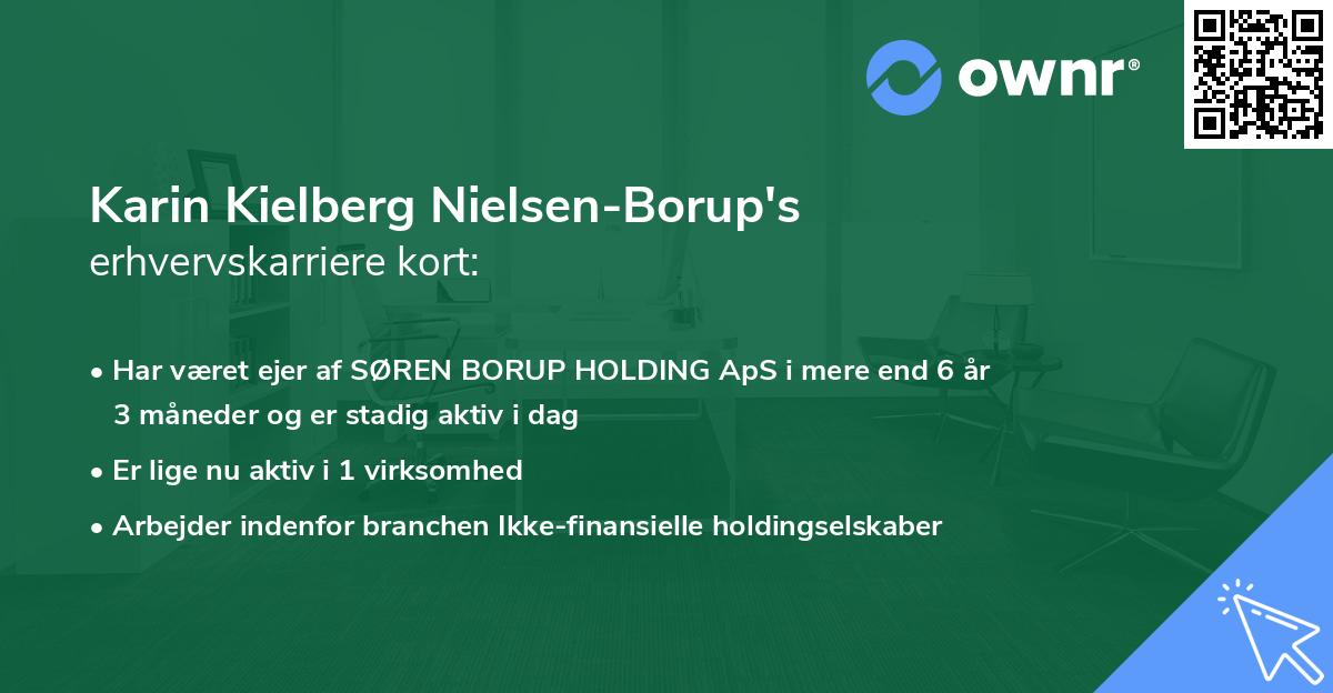 Karin Kielberg Nielsen-Borup's erhvervskarriere kort