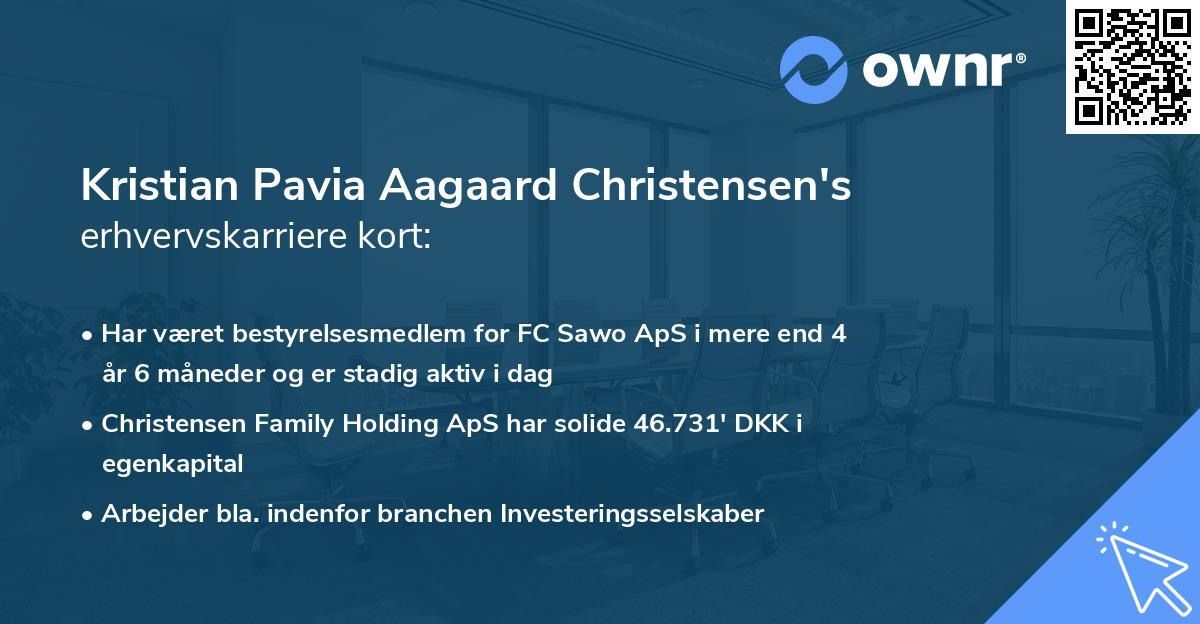 Kristian Pavia Aagaard Christensen's erhvervskarriere kort