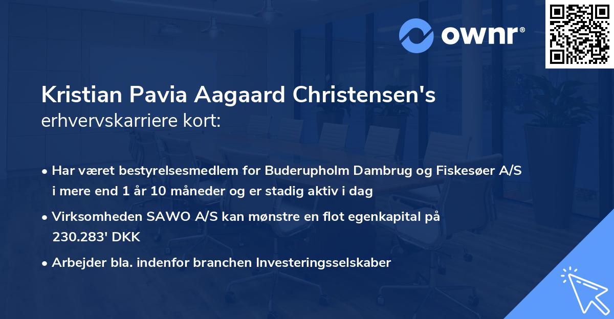 Kristian Pavia Aagaard Christensen's erhvervskarriere kort